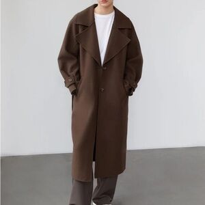 Oak and Fort - OVERSIZED BELTED WOOL BLEND COAT